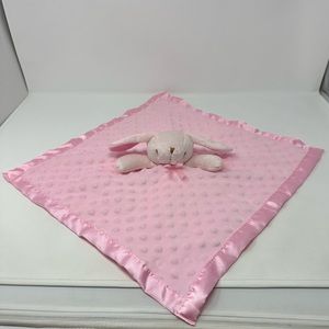Pro Goleem Bunny Rabbit Lovey Lovie Pink Hobnob Satin Security Blanket 16”x16”